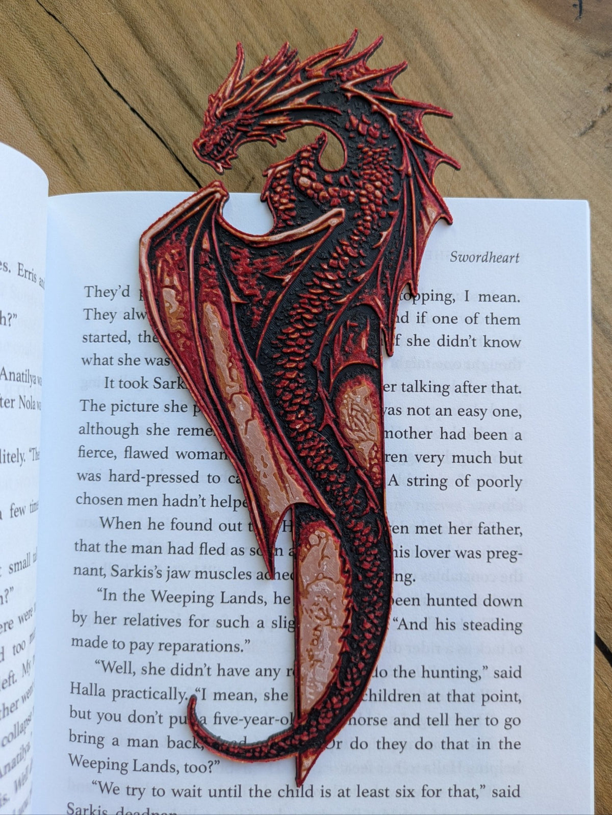 Fierce Red Dragon Bookmark – Fantasy-Inspired Gothic Book Lover’s Accessory - Starry Skies Austin