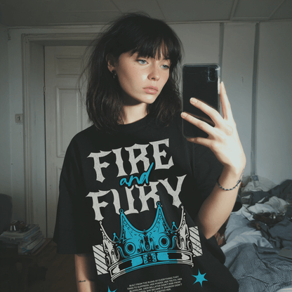 Fire and Fury Oversized Tee | Official Penn Cole Merchandise - Starry Skies Austin