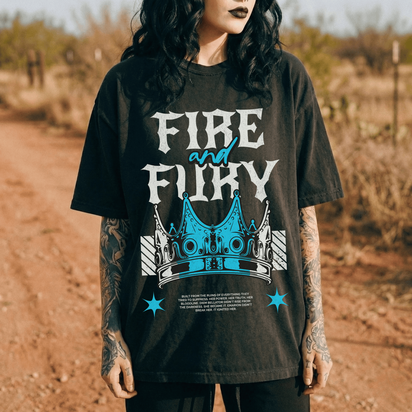 Fire and Fury Oversized Tee | Official Penn Cole Merchandise - Starry Skies Austin