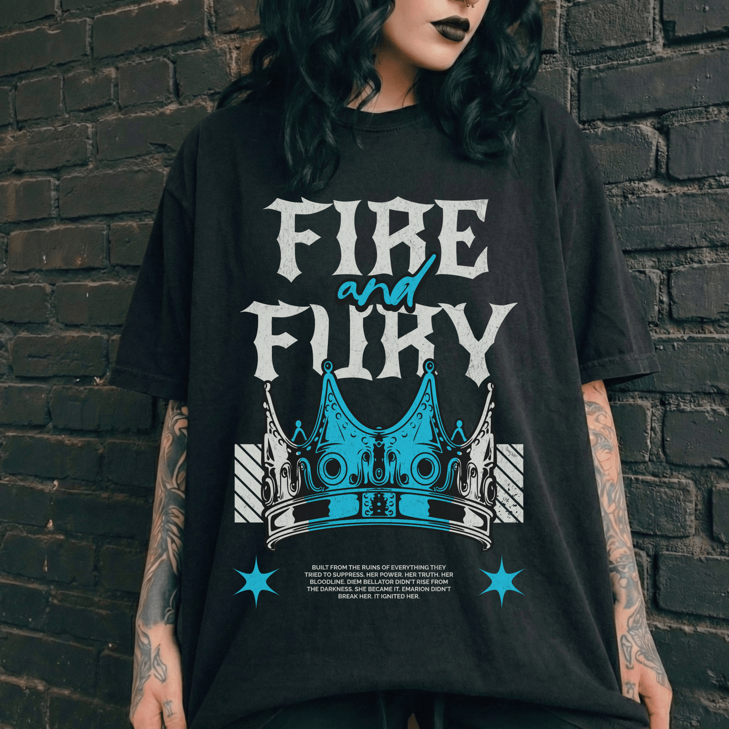 Fire and Fury Oversized Tee | Official Penn Cole Merchandise - Starry Skies Austin
