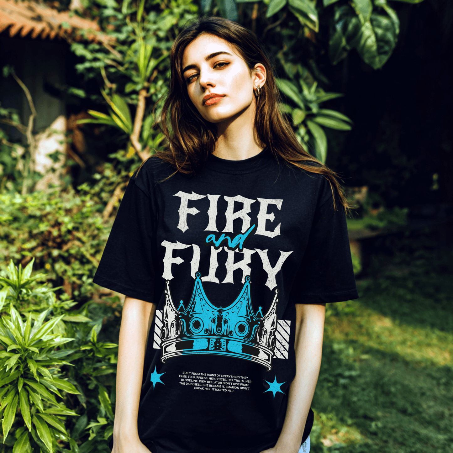 Fire and Fury Oversized Tee | Official Penn Cole Merchandise - Starry Skies Austin