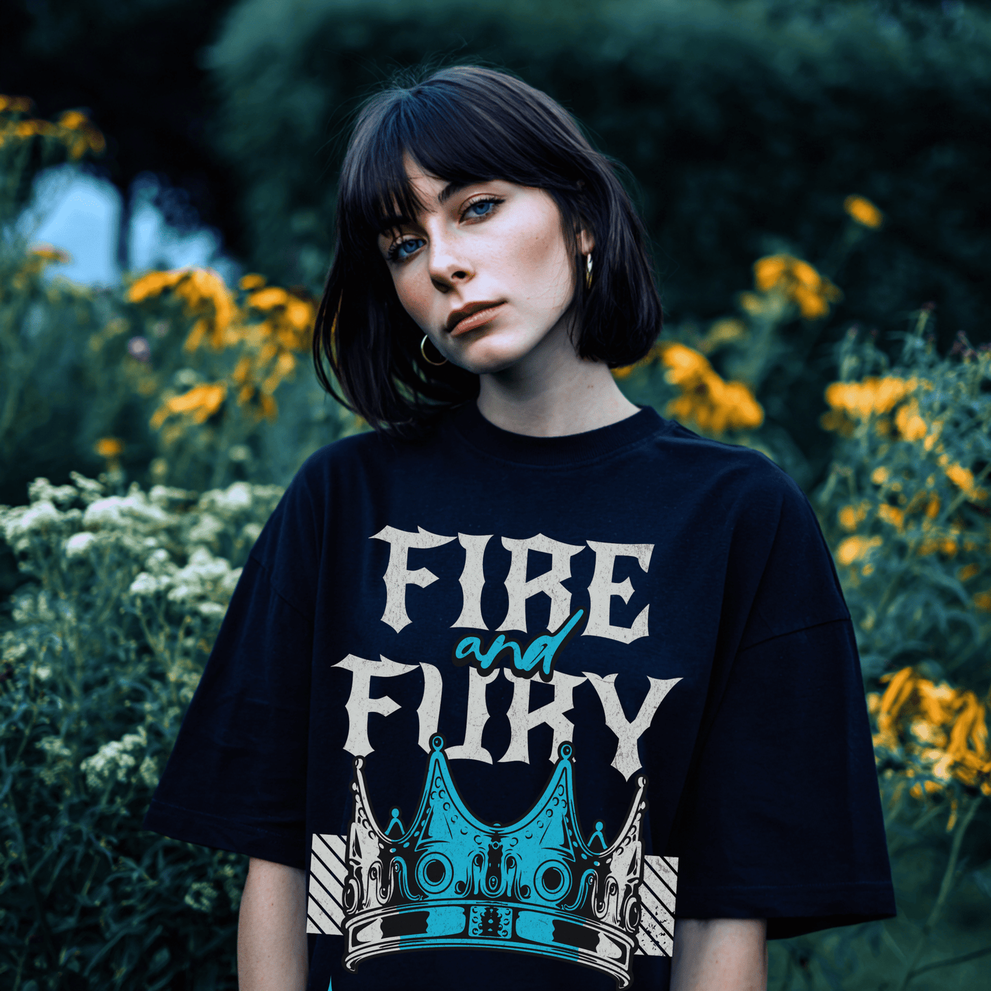 Fire and Fury Oversized Tee | Official Penn Cole Merchandise - Starry Skies Austin