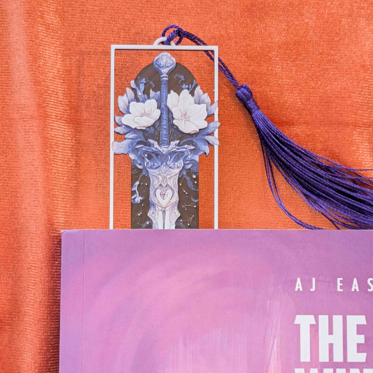 Floral Sword Bookmark Fantasy Bookmark Long Tassel Page Saver - Starry Skies Austin