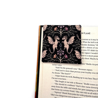 Corner Bookmark | floral dragons