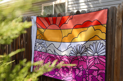 Flower Lesbian Flag - Starry Skies Austin