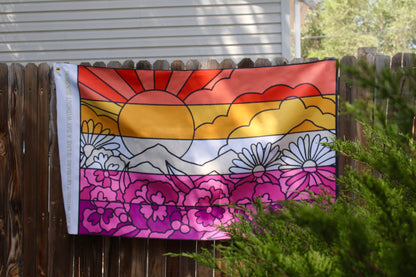 Flower Lesbian Flag - Starry Skies Austin