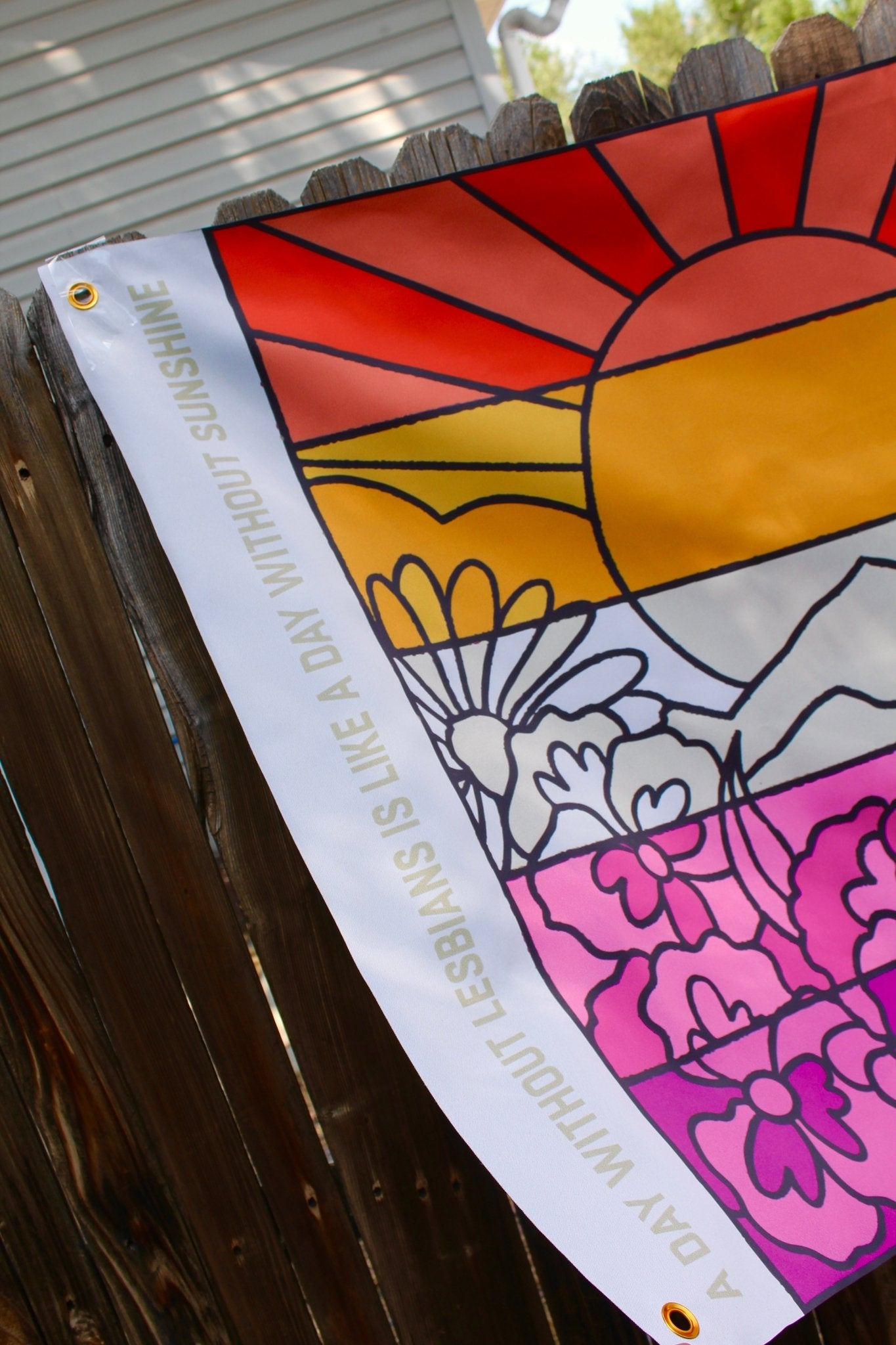 Flower Lesbian Flag - Starry Skies Austin