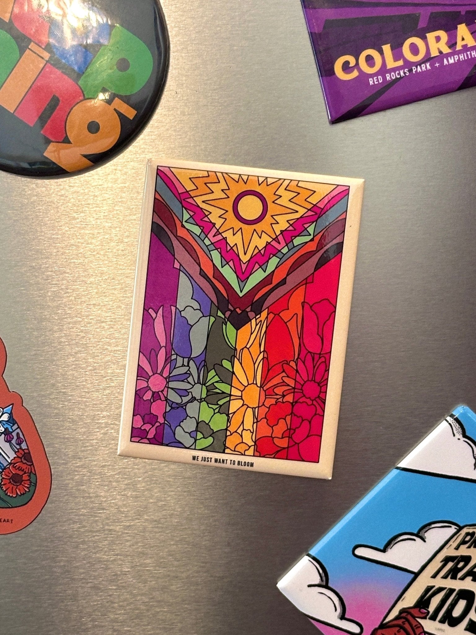 Flower Pride Flag Fridge Magnet - Starry Skies Austin