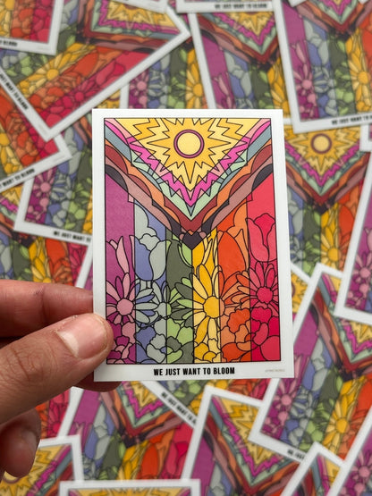 Flower Pride Flag Sticker - Starry Skies Austin