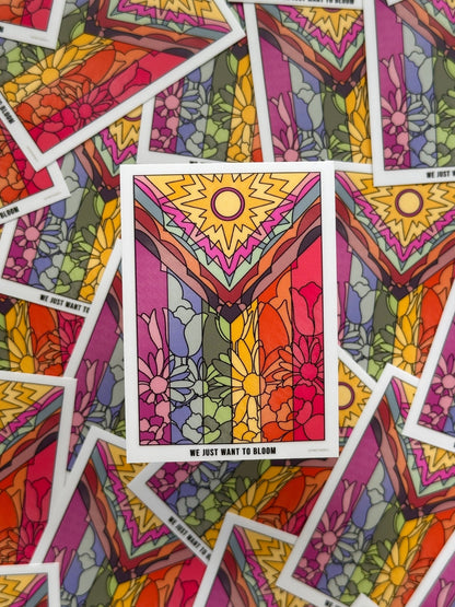 Flower Pride Flag Sticker - Starry Skies Austin