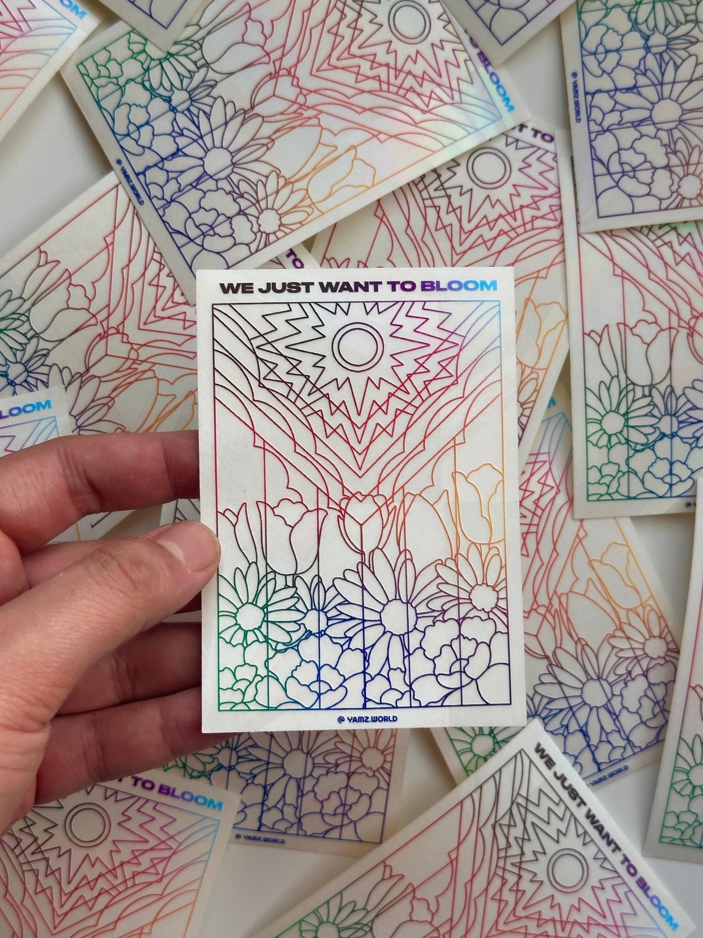 Flower Pride Flag Suncatcher - Starry Skies Austin