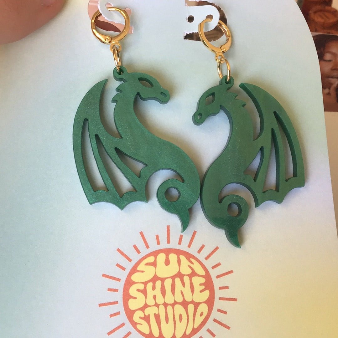 Flying Dragon Acrylic Earrings - Starry Skies Austin