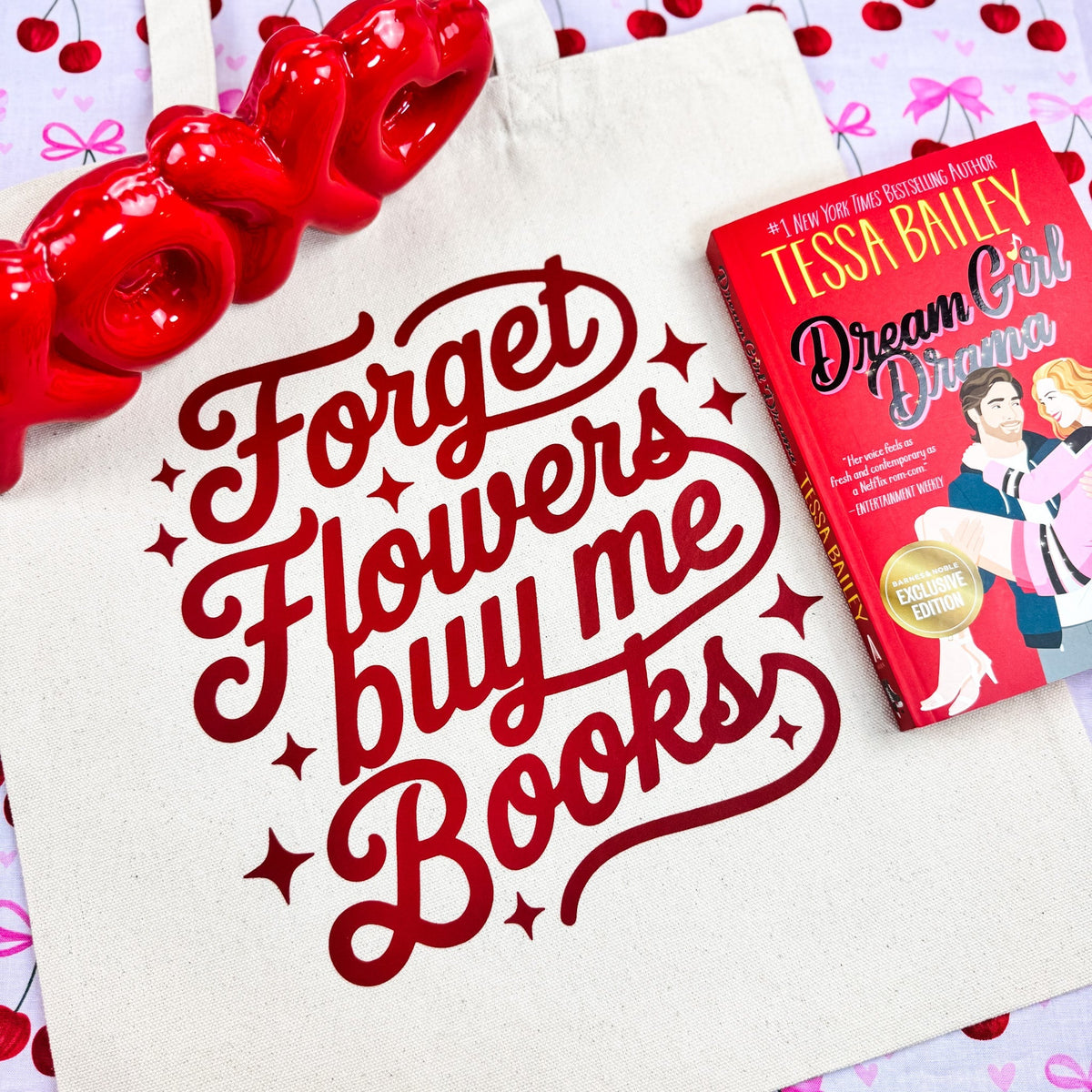 Forget Flowers Buy Me Books Canvas Tote Bag - Starry Skies Austin