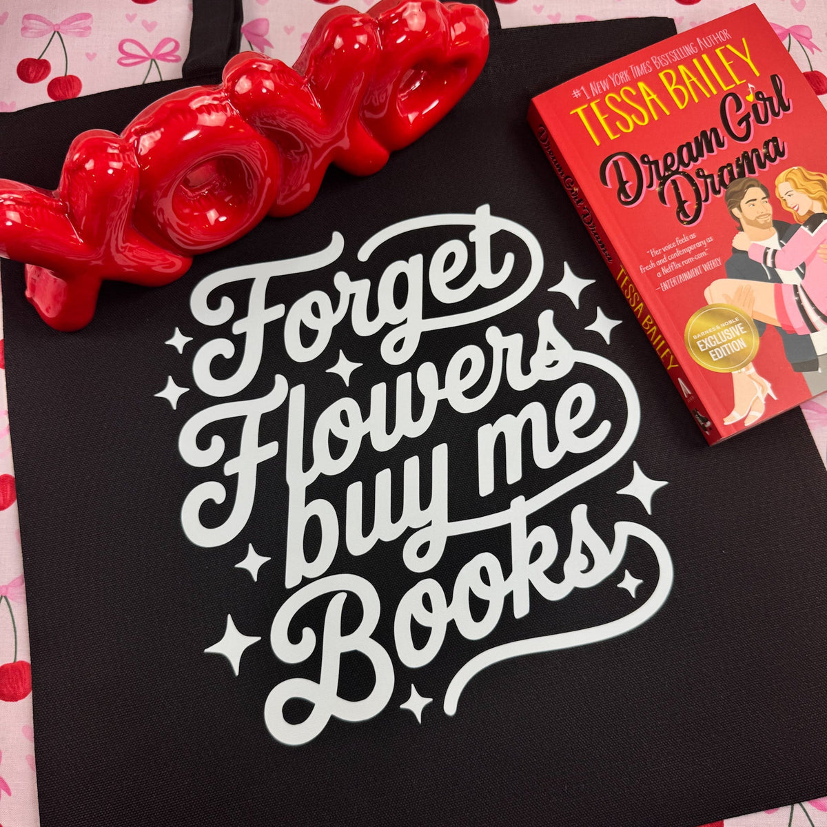 Forget Flowers Buy Me Books Canvas Tote Bag - Starry Skies Austin