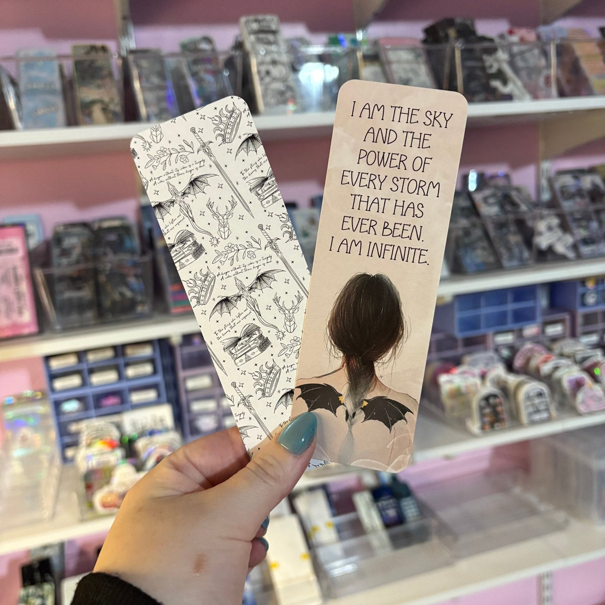 Fourth Wing Romantasy Inspired Cardstock Bookmark Dual Sided - Starry Skies Austin