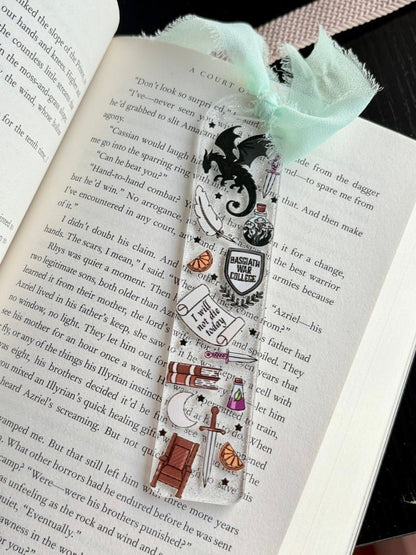 Fourth Wing Symbols Acrylic Bookmark - Starry Skies Austin