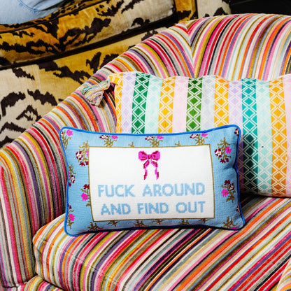 Fuck Around Needlepoint Pillow - Starry Skies Austin