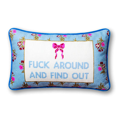 Fuck Around Needlepoint Pillow - Starry Skies Austin