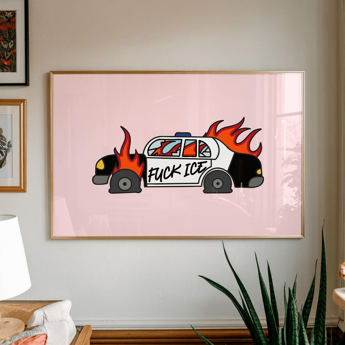 Fuck Ice Unframed Art Print - Starry Skies Austin