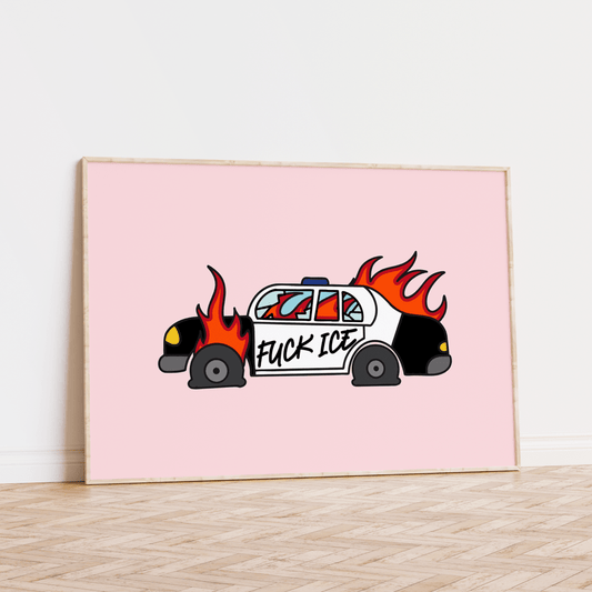 Fuck Ice Unframed Art Print - Starry Skies Austin