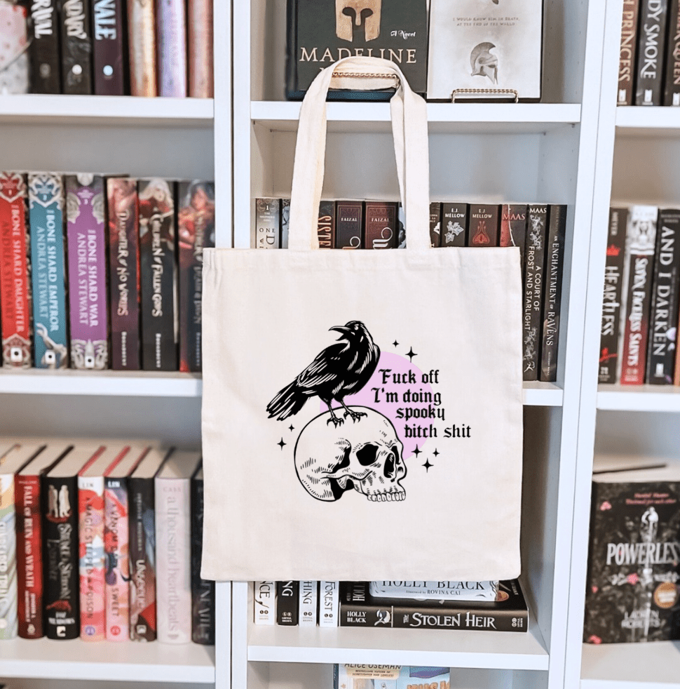 Fuck Off I'm Doing Spooky Bitch S**t Sublimated Canvas Tote Bag - Starry Skies Austin