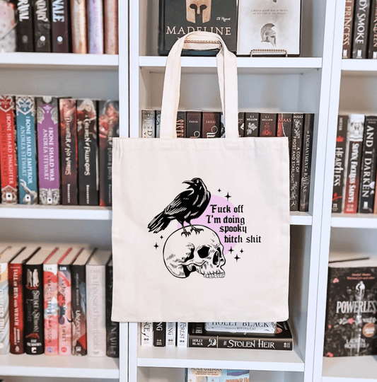 Fuck Off I'm Doing Spooky Bitch S**t Sublimated Canvas Tote Bag - Starry Skies Austin