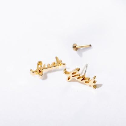 Fuck Script Flat Back Studs - Starry Skies Austin