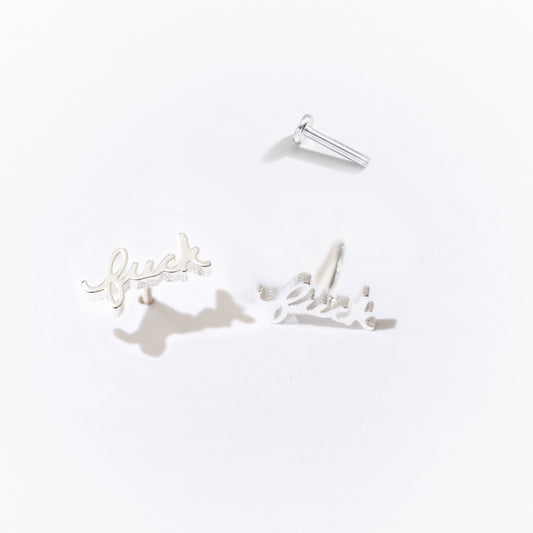 Fuck Script Flat Back Studs - Starry Skies Austin