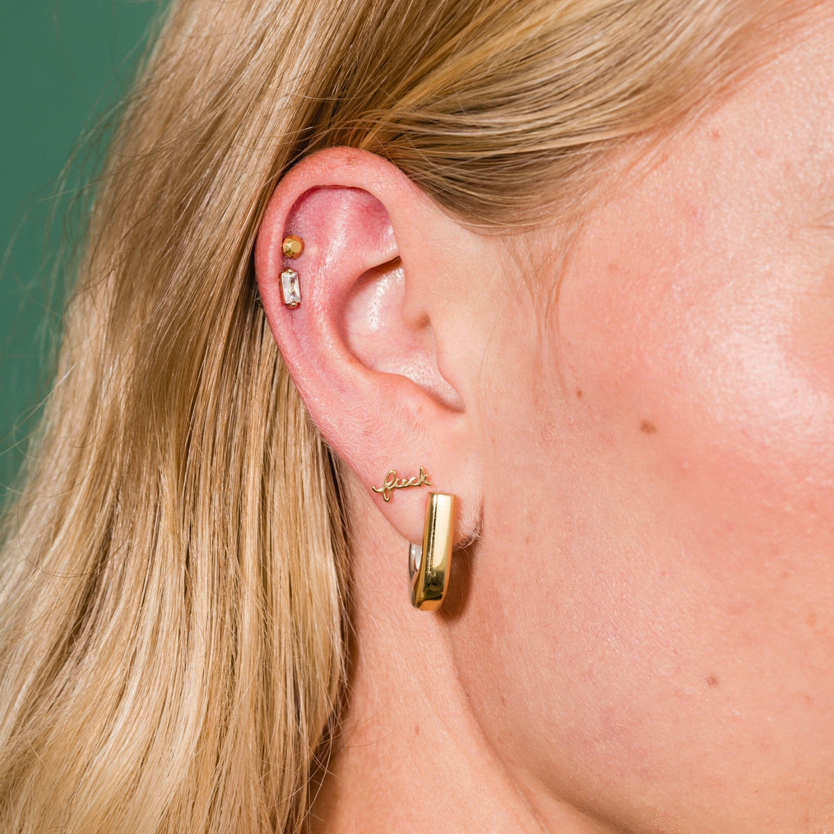 Fuck Script Flat Back Studs - Starry Skies Austin