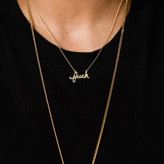 Fuck Script Necklace - Starry Skies Austin