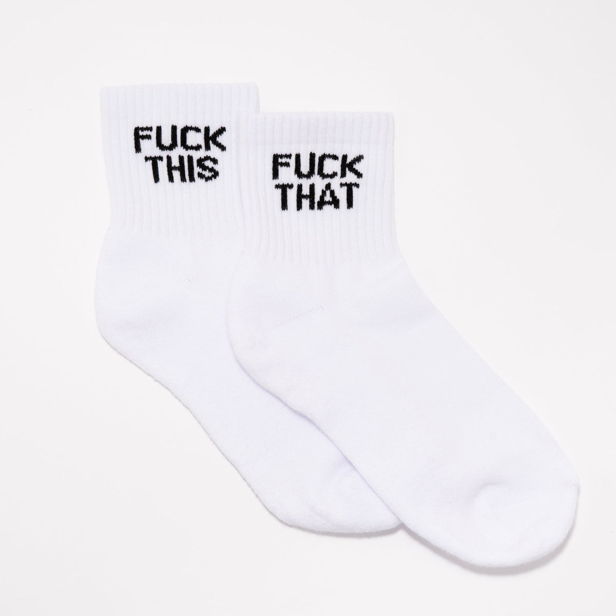 Fuck This Fuck That Quarter Crew Socks - Starry Skies Austin