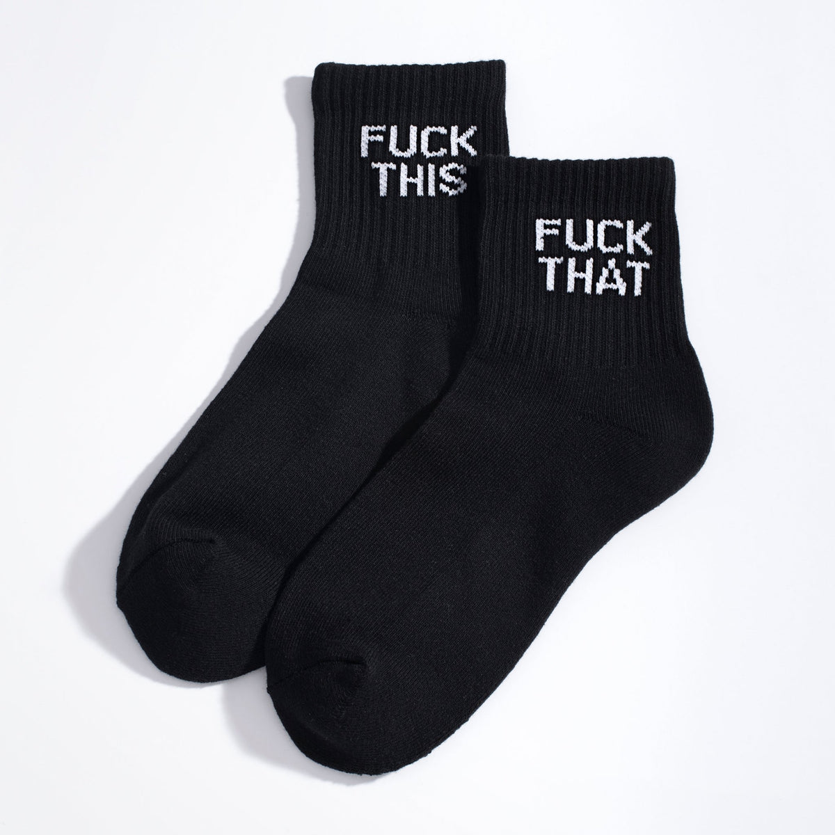Fuck This Fuck That Quarter Crew Socks - Starry Skies Austin