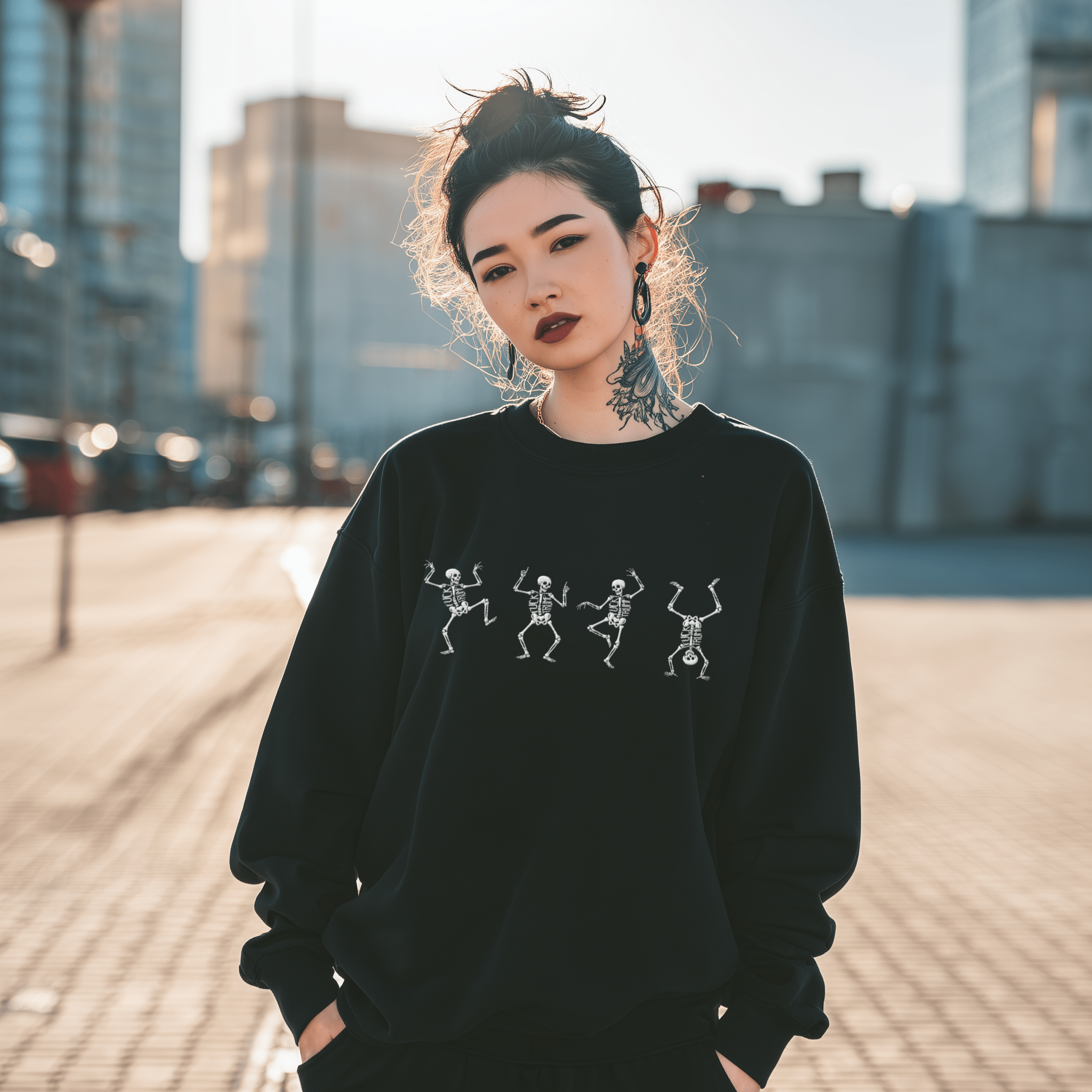 Fuck Trump Dancing Skeleton Sweatshirt - Starry Skies Austin