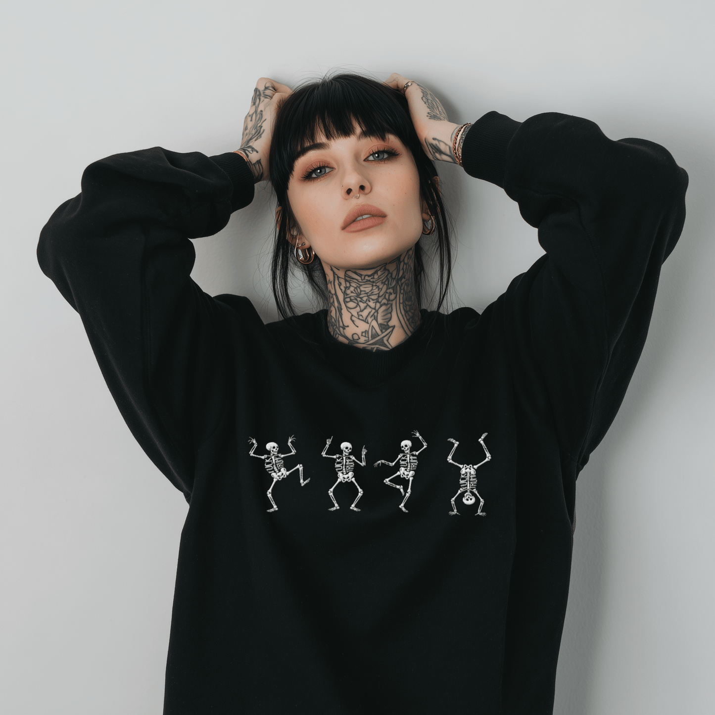 Fuck Trump Dancing Skeleton Sweatshirt - Starry Skies Austin