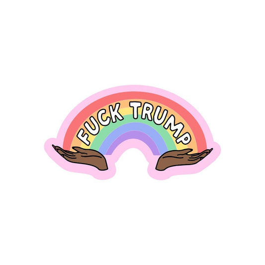 Fuck Trump Rainbow (Dark) Vinyl Sticker - Starry Skies Austin