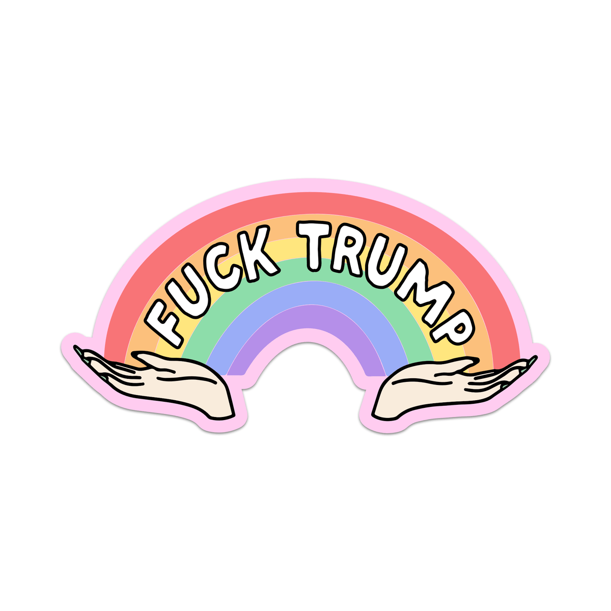 Fuck Trump Rainbow (Light) Vinyl Sticker - Starry Skies Austin