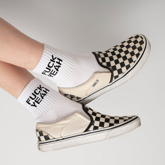 Fuck Yeah Quarter Crew Socks - Starry Skies Austin