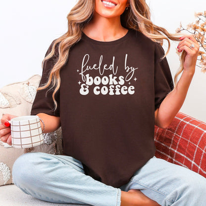 Fueled By Books And Coffee Gildan Softstyle Shirt - Starry Skies Austin
