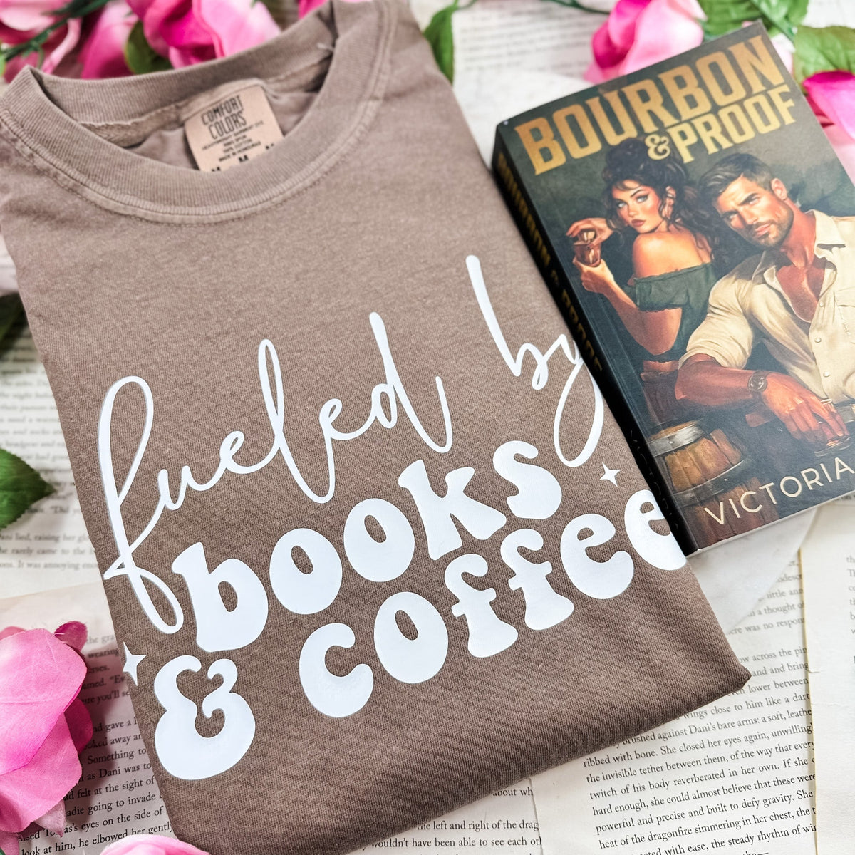 Fueled by Books and Coffee Heavyweight Comfort Colors Shirt - Starry Skies Austin