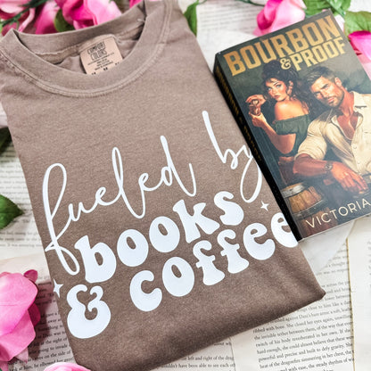 Fueled by Books and Coffee Heavyweight Comfort Colors Shirt - Starry Skies Austin