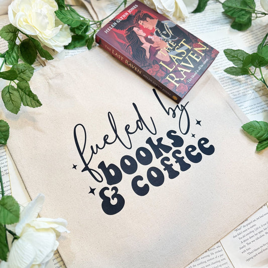 Fueled By Books & Coffee Bookish Canvas Tote Bag - Starry Skies Austin