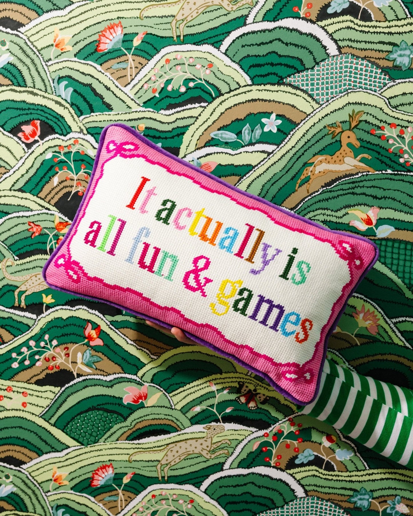 Fun And Games Needlepoint Pillow - Starry Skies Austin