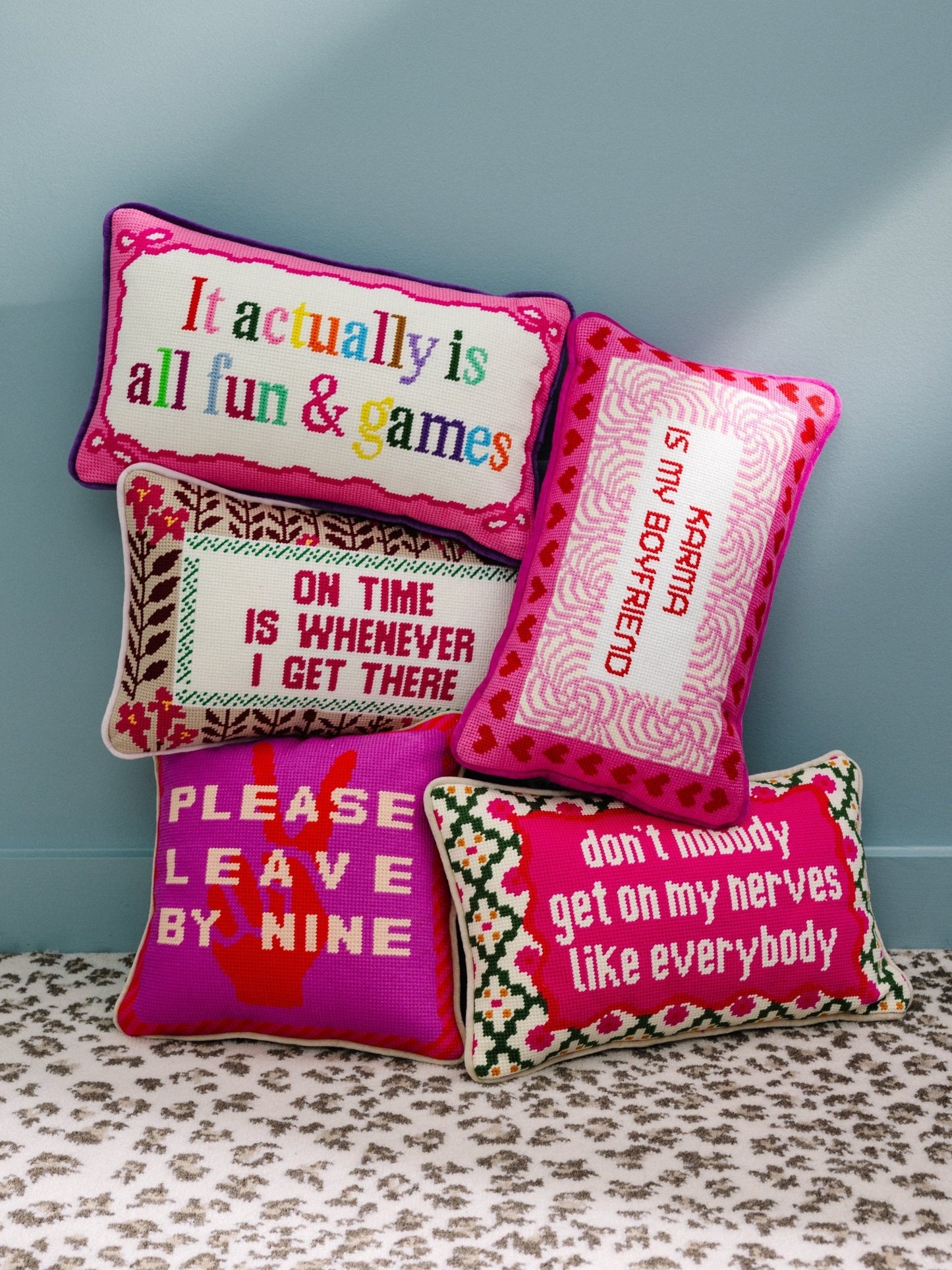 Fun And Games Needlepoint Pillow - Starry Skies Austin
