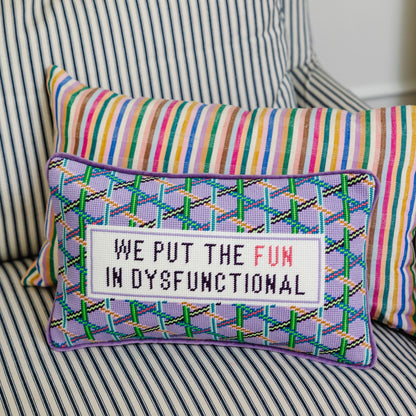 Fun in Dysfunctional Needlepoint Pillow - Starry Skies Austin