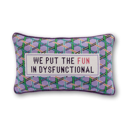 Fun in Dysfunctional Needlepoint Pillow - Starry Skies Austin