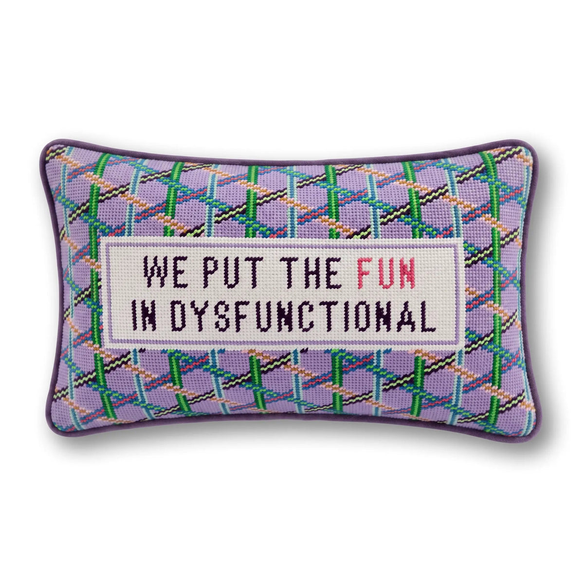 Fun in Dysfunctional Needlepoint Pillow - Starry Skies Austin