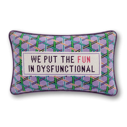 Fun in Dysfunctional Needlepoint Pillow - Starry Skies Austin