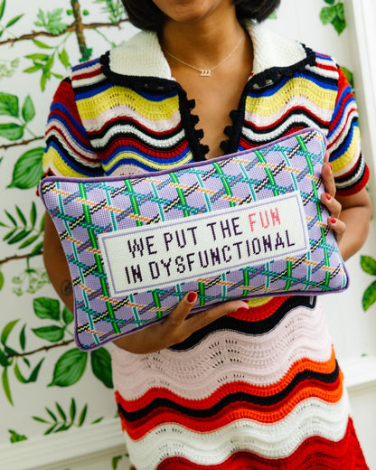 Fun in Dysfunctional Needlepoint Pillow - Starry Skies Austin