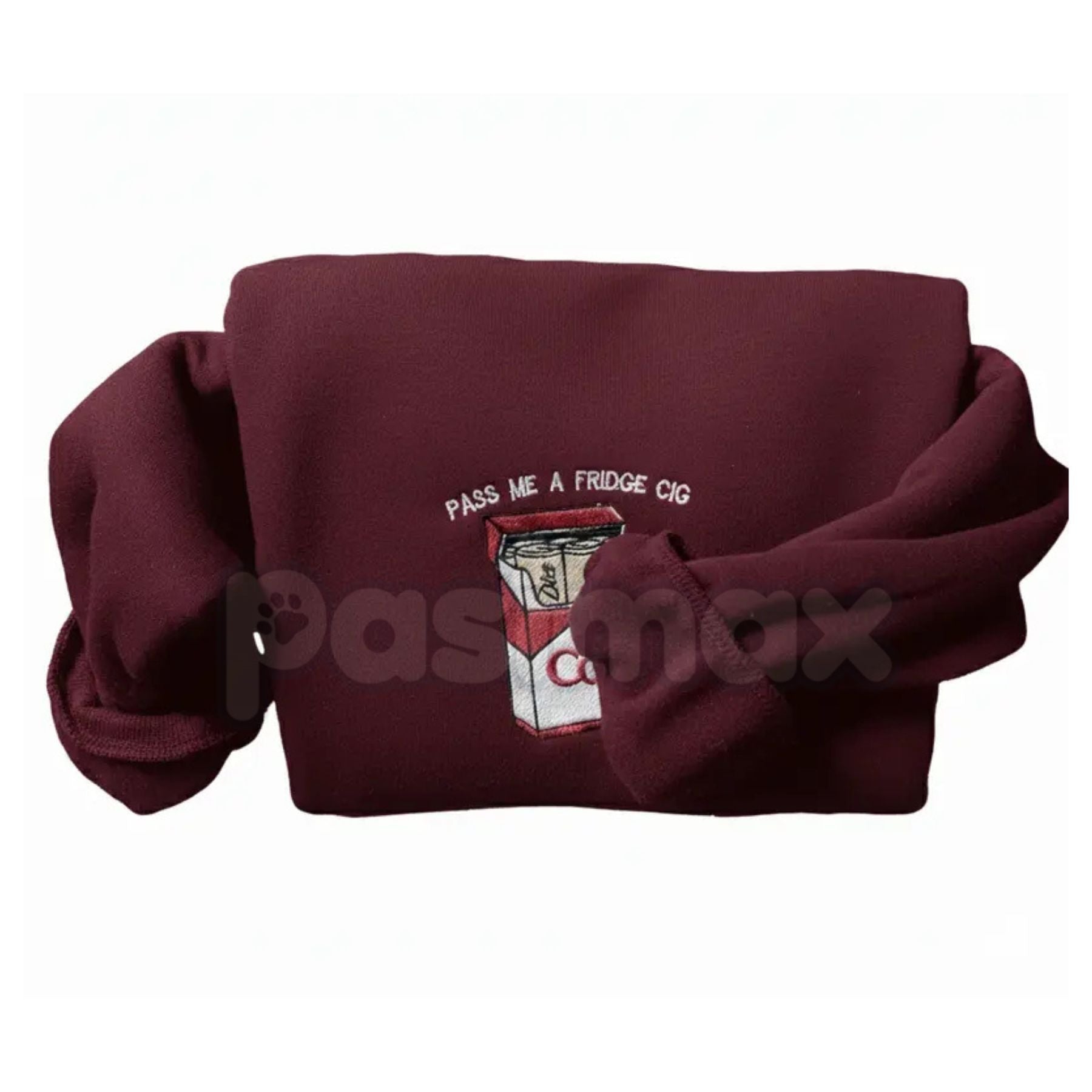 Funny Embroidered "Pass Me A Fridge" Sweatshirt – Humorous Quote Crewneck - Starry Skies Austin