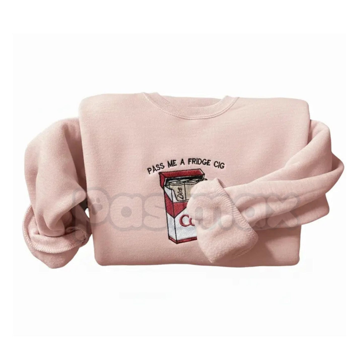 Funny Embroidered "Pass Me A Fridge" Sweatshirt – Humorous Quote Crewneck - Starry Skies Austin